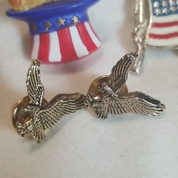 Vintage USA Eagle Flag America Pin Lot - Picture 3 of 5